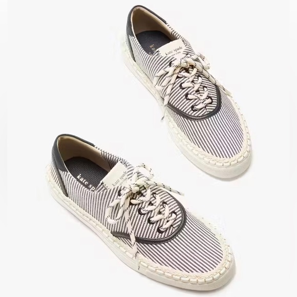 NIB-Kate Spade-Boat Party-Espadrille Sneakers-Canvas-Striped-Womens Size 9B-$118 - Picture 12 of 14